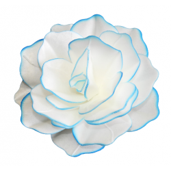 Kwiat waflowy dekoracja tort róża biały niebieski